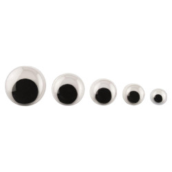 Yeux mobiles ronds noirs