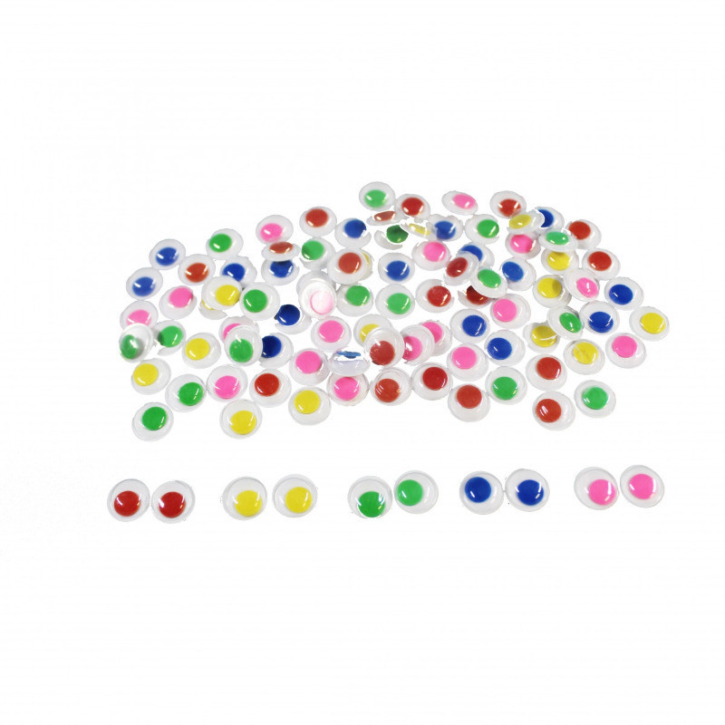Yeux mobiles ronds couleurs