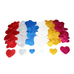Coeurs pailletés en caoutchouc souple