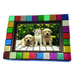 Mosaïque en verre pailletée