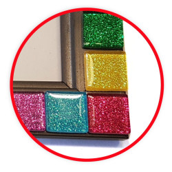 Mosaïque en verre pailletée