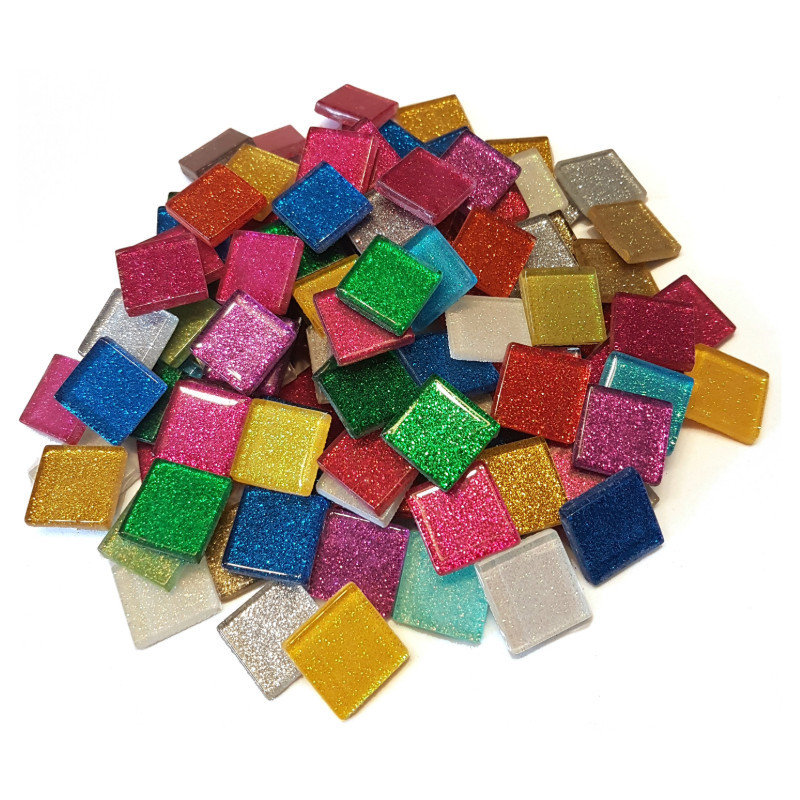 Mosaïque en verre pailletée