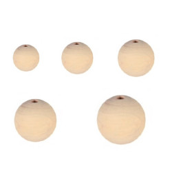 Perles rondes en bois brut