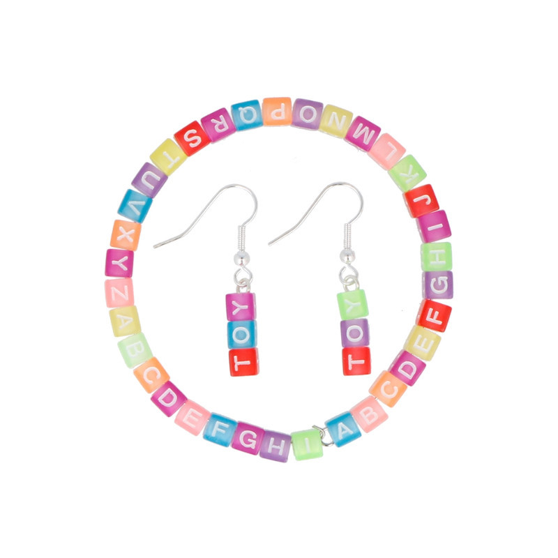 Perles cube couleur alphabet