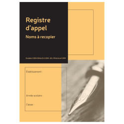 Registre d’appel noms à recopier