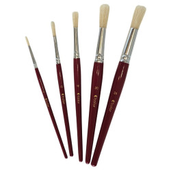 Brosses soie blanche rondes