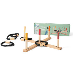 Jeu d'anneaux croix en bois