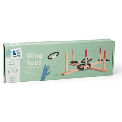 Jeu d'anneaux croix en bois