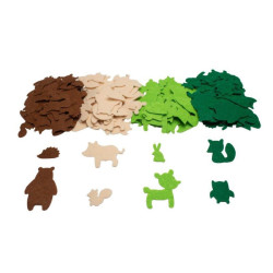 Animaux de la foret en feutrine adhesive