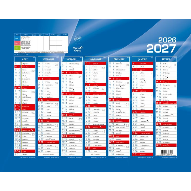 Calendrier de banque