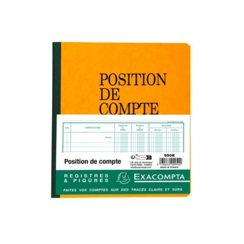 Livre de position de compte
